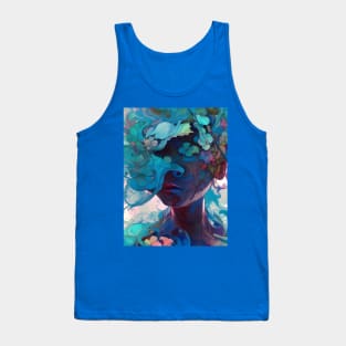 Fantastical Manga Flower Girl Tank Top